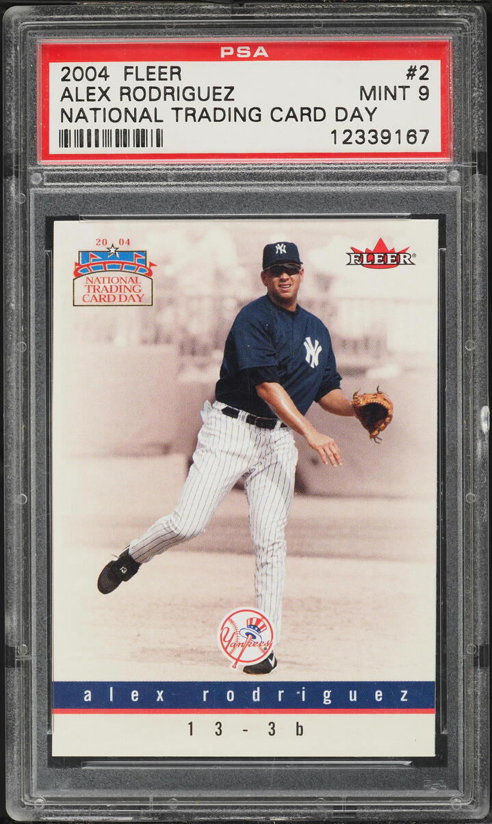 2004 Fleer National Trading Card Day Alex Rodriguez #2 PSA 9 MINT