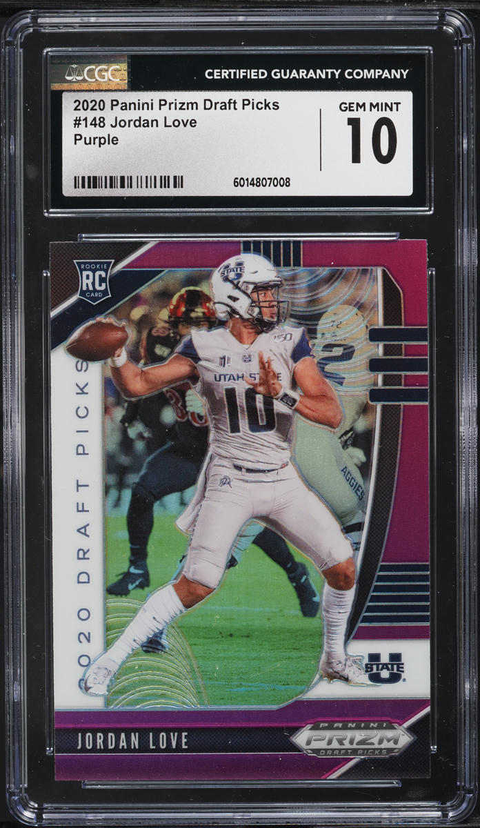 2020 Panini Prizm Draft Picks Purple Jordan Love ROOKIE #148 CGC 10 GEM MINT