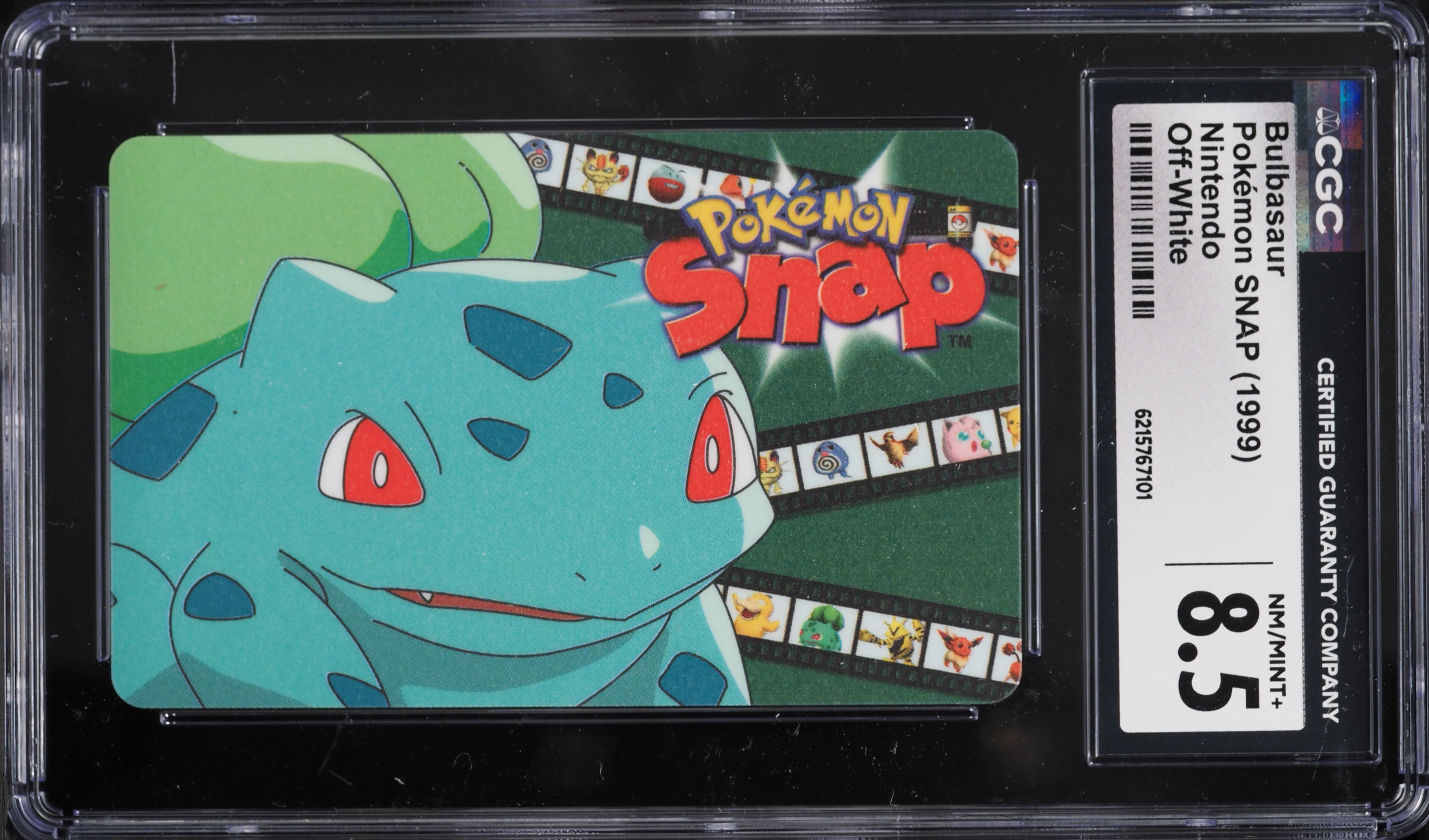 1999 Pokemon SNAP Blockbuster Off-White Bulbasaur CGC 8.5 NM-MT+