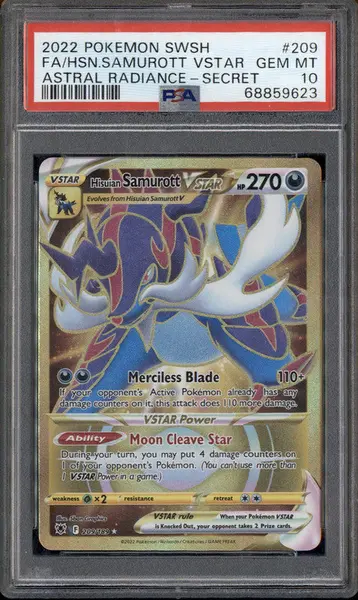 2022 Pokemon Sword Shield Astral Radiance Full Art Hisuian Samurott PSA 10 - Main Image