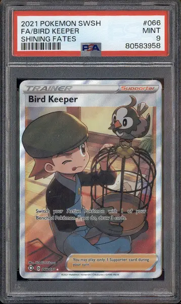 2021 Pokemon Sword & Shield Shining Fates #66 Full Art Bird Keeper PSA 9