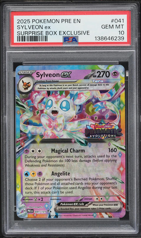 2025 Pokemon SV Prismatic Evolutions Holo Sylveon ex #41 PSA 10