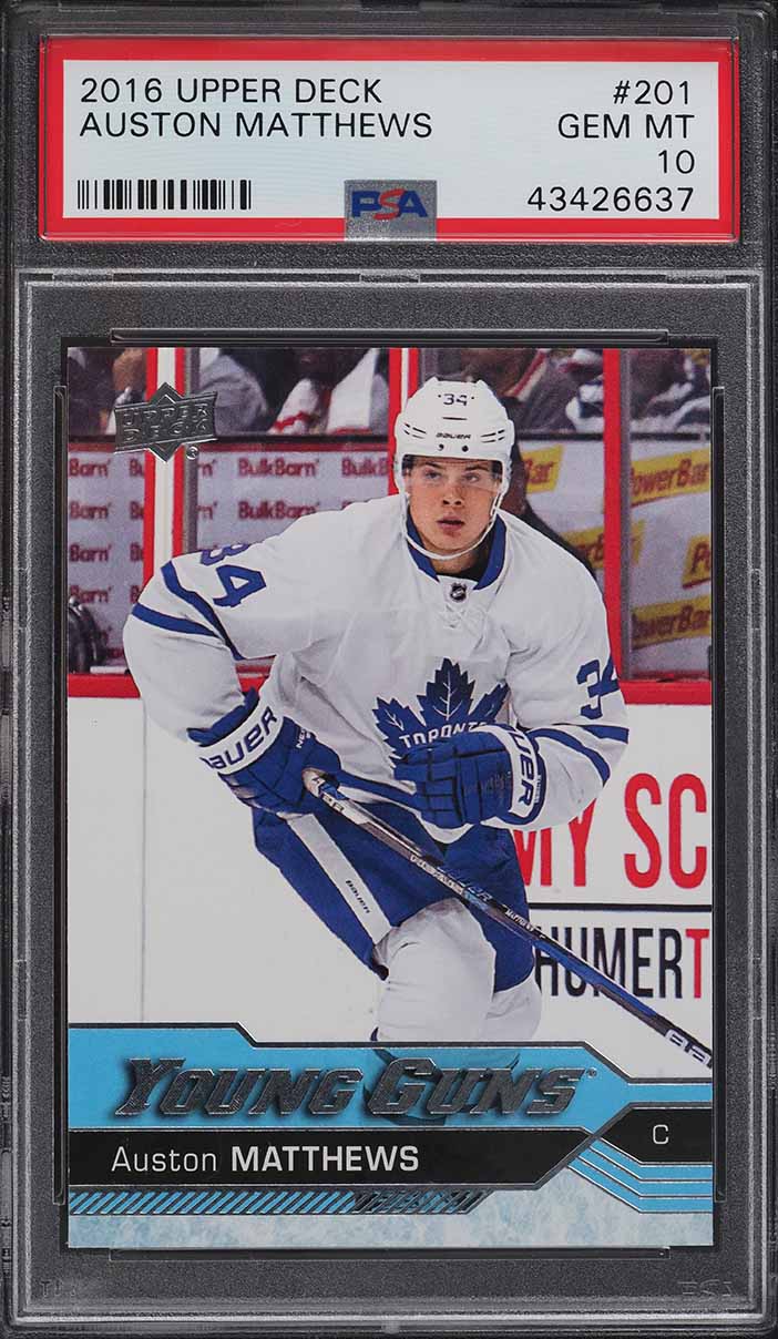 2016 Upper Deck Young Guns Auston Matthews ROOKIE #201 PSA 10 GEM MINT