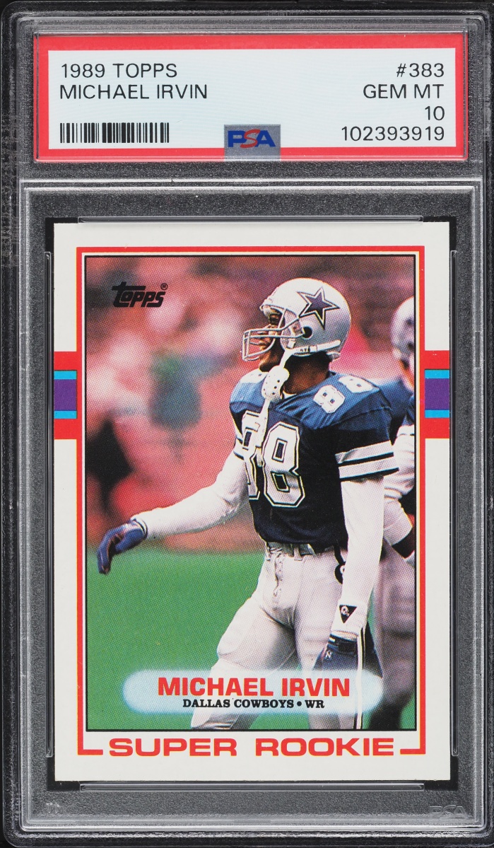 1989 Topps Football Michael Irvin ROOKIE #383 PSA 10 GEM MINT