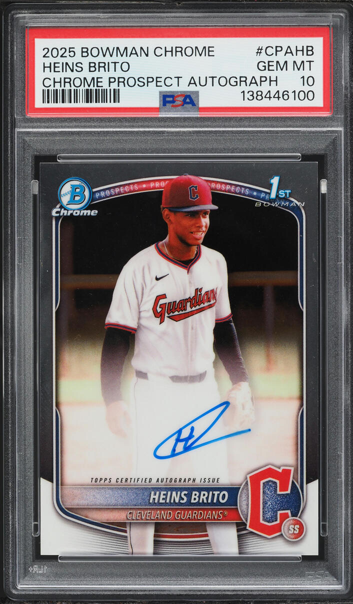 2025 Bowman Chrome Heins Brito PROSPECT AUTO #CPA-HB PSA 10 GEM MINT