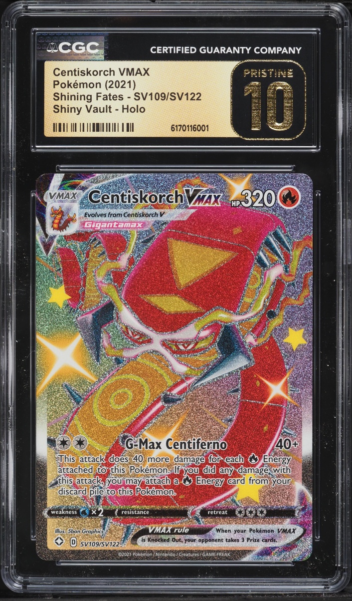 2021 Pokemon Sword & Shield Shining Fates Shiny Vault Alt Art Centiskorch VMAX #SV109 CGC 10