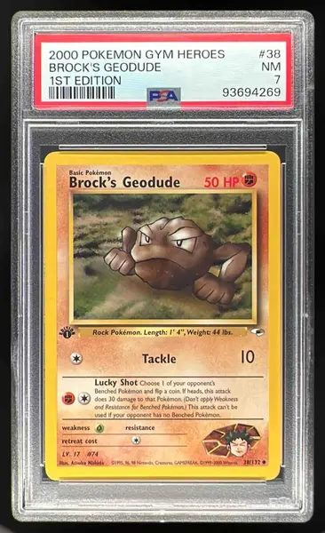 2000 Pokemon Gym Heroes 1st Edition #38/132 Brock's Geodude PSA 7