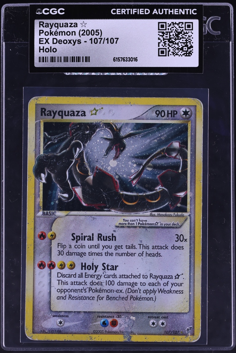 2005 Pokemon EX Deoxys Holo Rayquaza Gold Star #107 CGC AUTH