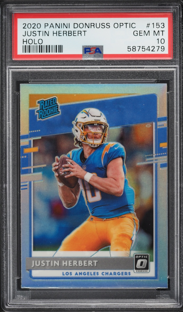 2020 Donruss Optic Holo Justin Herbert ROOKIE #153 PSA 10 GEM MINT