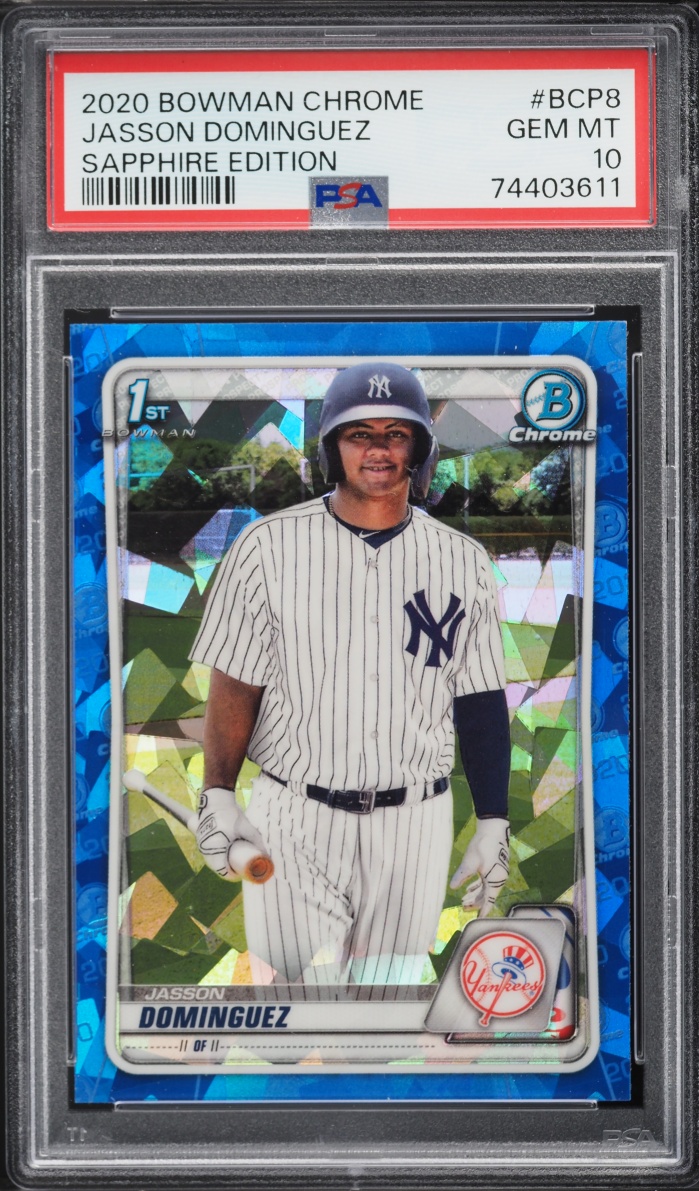 2020 Bowman Chrome Sapphire Edition Jasson Dominguez PROSPECT #BCP-8 PSA 10 GEM MINT
