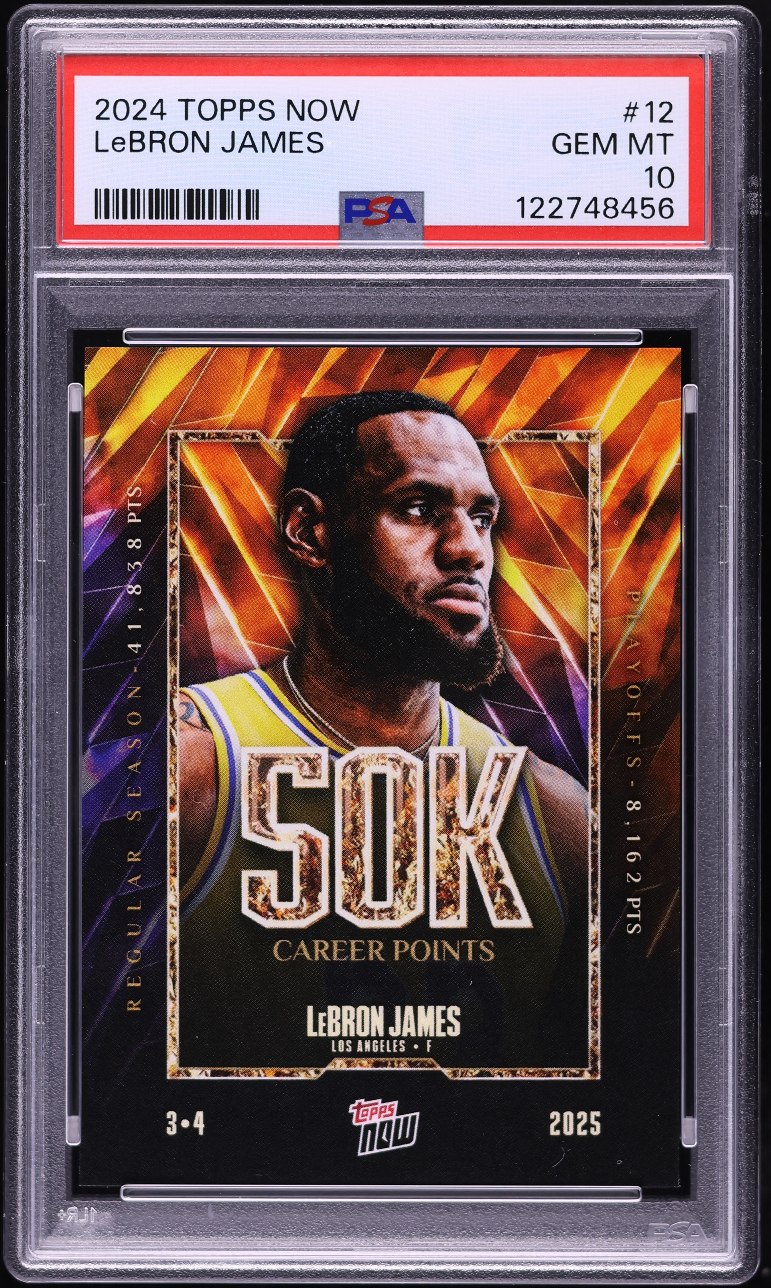その他 PSA 10  Lebron  james PSA 10 LeBron James #12 2025 Topps NOW Basketball 50k Points