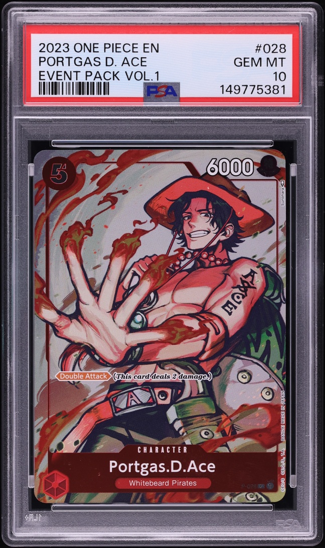 2023 One Piece Promo Event Pack Volume 1 Alt Art Portgas D. Ace #P-028 PSA 10 GEM MINT