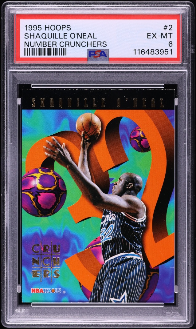 1995 Hoops Number Crunchers Shaquille O'Neal #2 PSA 6 EXMT