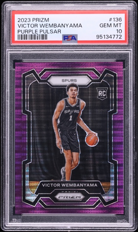 2023 Panini Prizm Purple Pulsar Victor Wembanyama ROOKIE /35 #136 PSA 10 GEM MINT