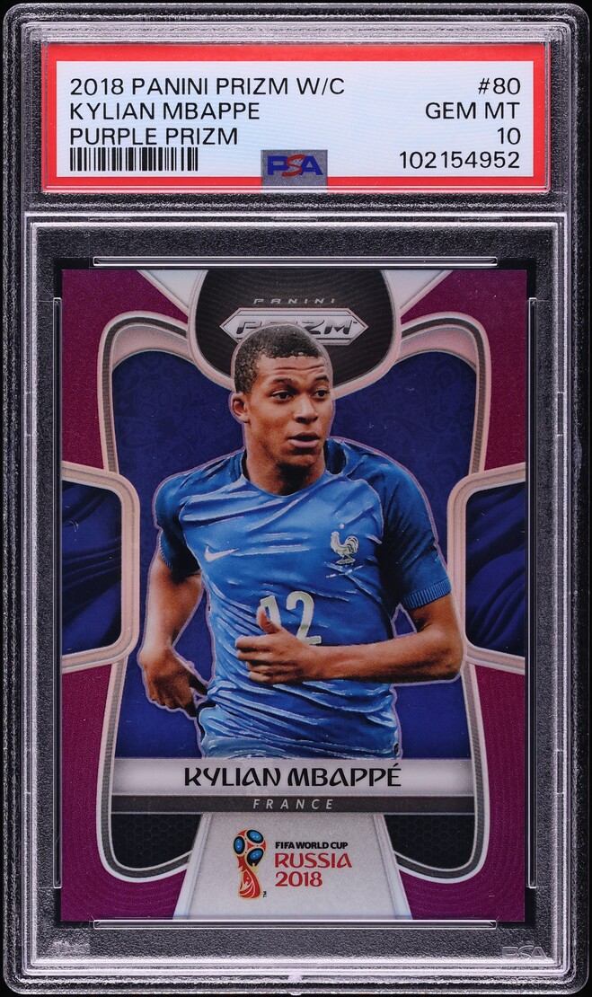 2018 Panini Prizm World Cup Purple Kylian Mbappe ROOKIE /99 #80 PSA 10 GEM MINT - Photo 1