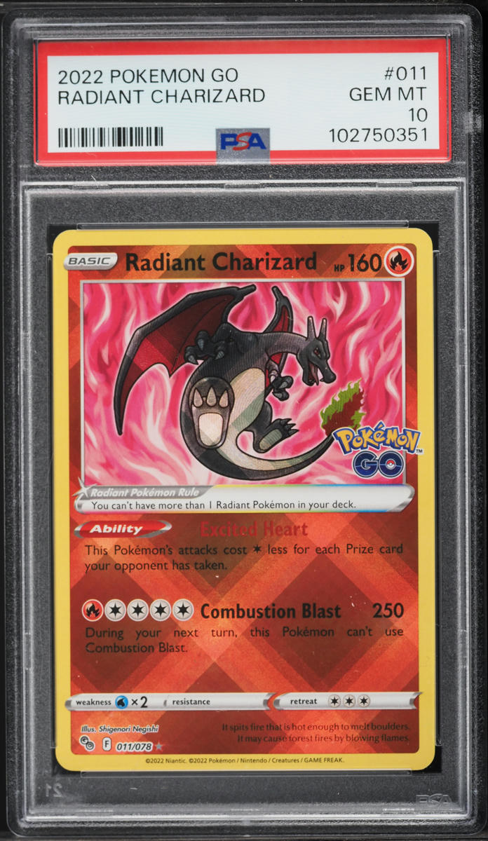 2022 Pokemon Sword & Shield GO Holo Radiant Charizard #11 PSA 10 GEM MINT