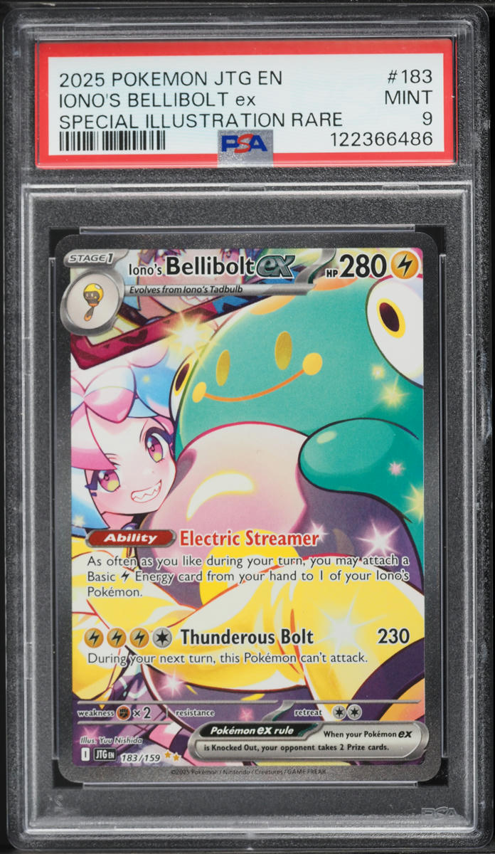 2025 Pokemon Scarlet & Violet Journey Together SIR Iono's Bellibolt Ex #183 PSA 9 MINT