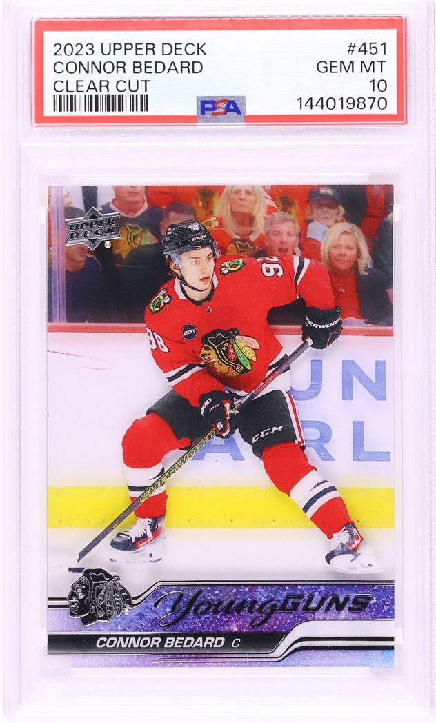 2023 Upper Deck Young Guns Clear Cut Connor Bedard ROOKIE #451 PSA 10 GEM MINT