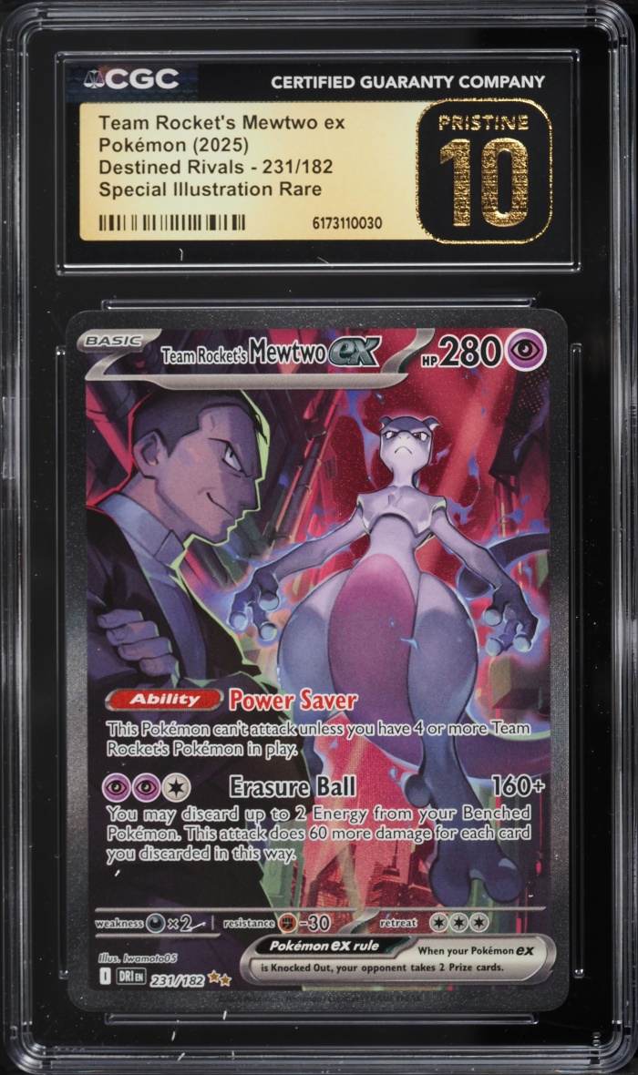 2025 Pokemon Scarlet & Violet Destined Rivals SIR Team Rocket's Mewtwo ex #231 CGC 10 PRISTINE