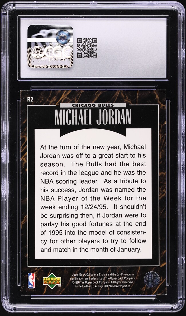 1995 Upper Deck Predictor Player Of The Month Michael Jordan #R2 CGC 7.5 NRMT+