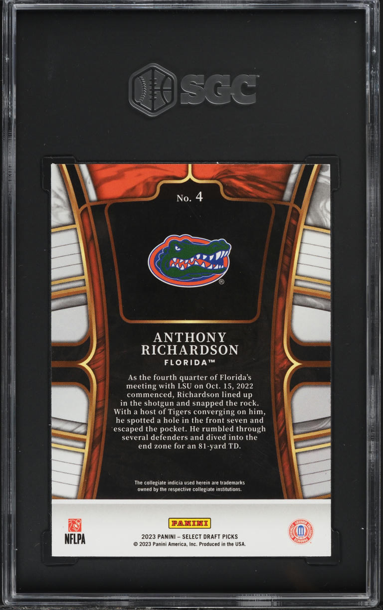 2023 Select Draft Picks Blue Retail Anthony Richardson ROOKIE #4 SGC 9.5 MINT+