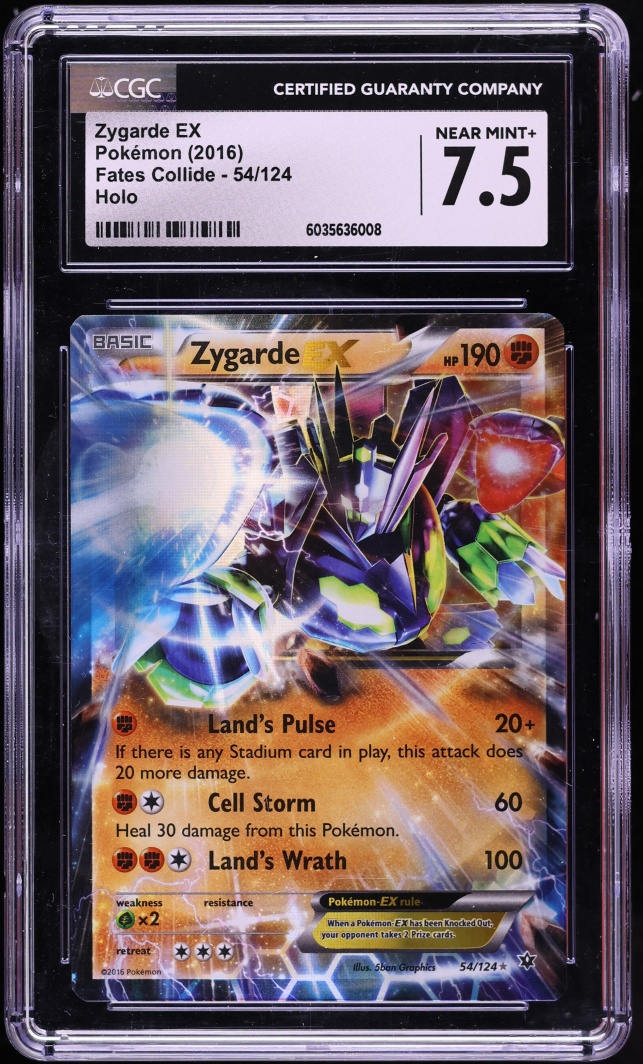 2016 Pokemon XY Fates Collide Holo Zygarde EX #54 CGC 7.5 NRMT+