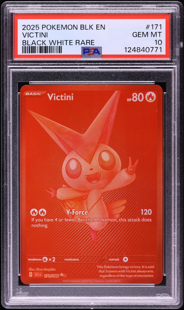 2025 Pokemon Scarlet & Violet Black Bolt BWR Victini #171 PSA 10 GEM MINT