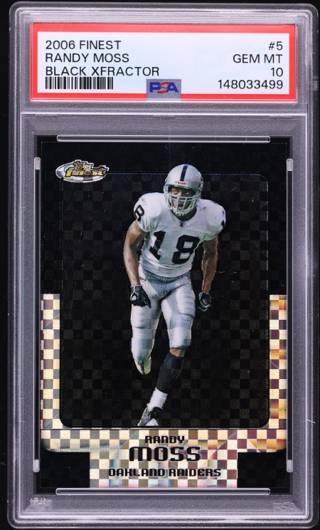 2006 Finest Black Xfractor Randy Moss /25 #5 PSA 10 GEM MINT - Photo 1