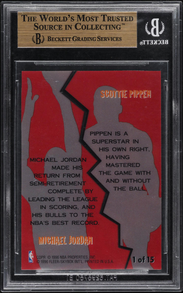 1996 Fleer Game Breakers Michael Jordan & Scottie Pippen #1 BGS 9.5 GEM MINT