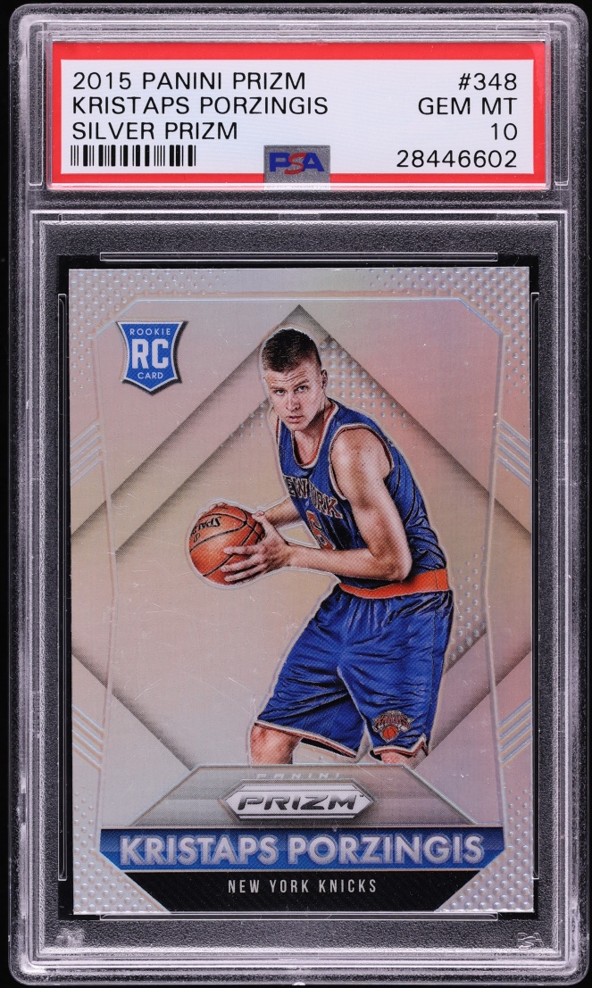 2015 Panini Prizm Silver Kristaps Porzingis ROOKIE #348 PSA 10 GEM MINT