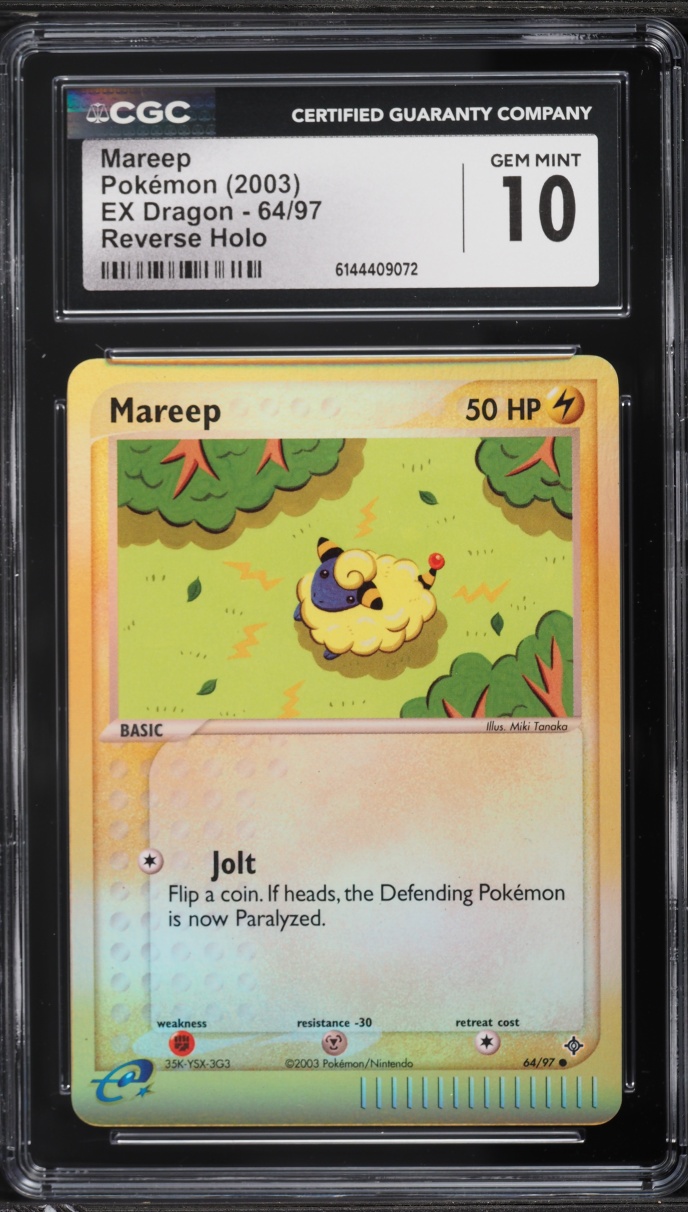 2003 Pokemon EX Dragon Reverse Holo Mareep #64 CGC 10 GEM MINT
