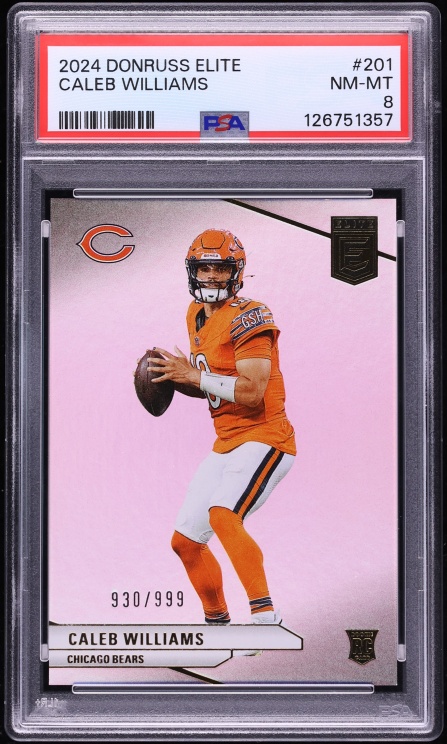 2024 Donruss Elite Caleb Williams ROOKIE /999 #201 PSA 8 NM-MT