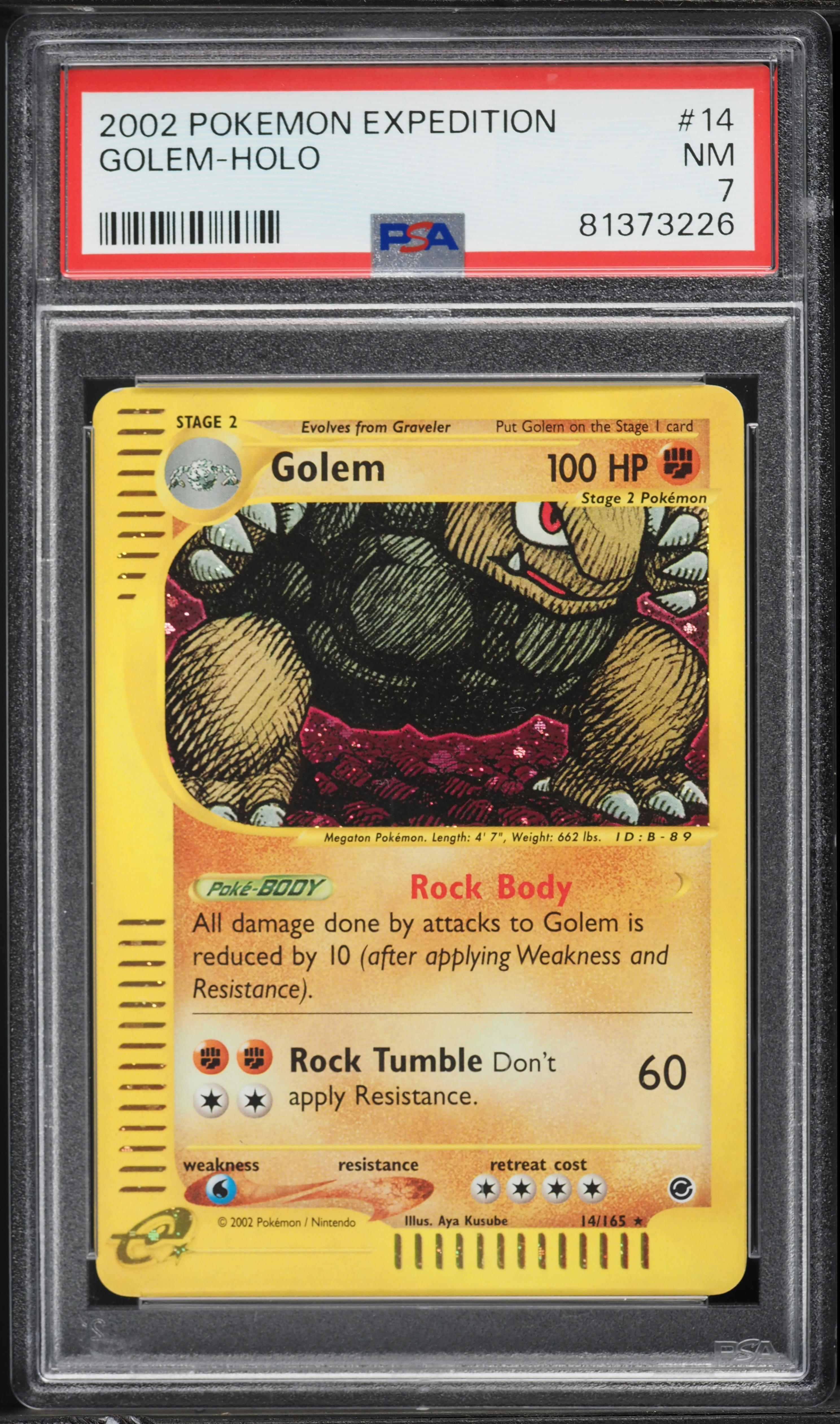 2002 Pokemon Expedition Holo Golem #14 PSA 7 NRMT