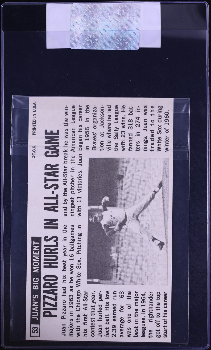 1964 Topps Giants Juan Pizarro #53 CGC AUTH