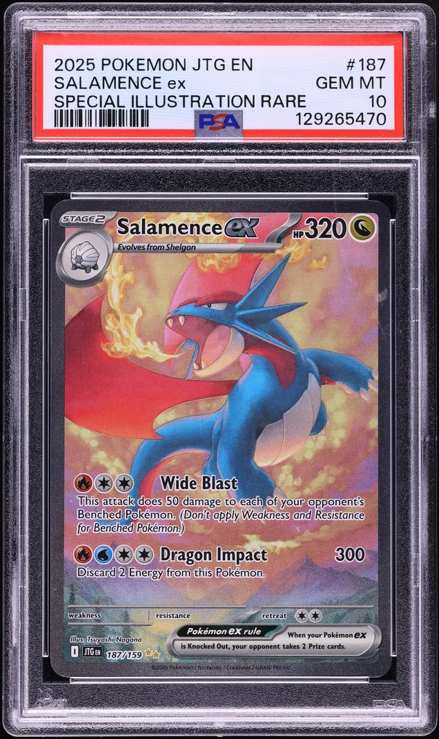 2025 Pokemon Scarlet & Violet Journey Together SIR Salamence EX #187 PSA 10 GEM MINT