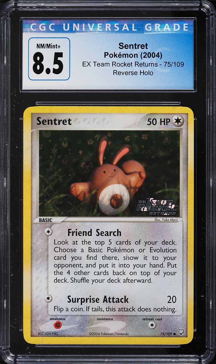 2004 Pokemon EX Team Rocket Returns Reverse Holo Sentret #75 CGC 8.5 NM-MT+