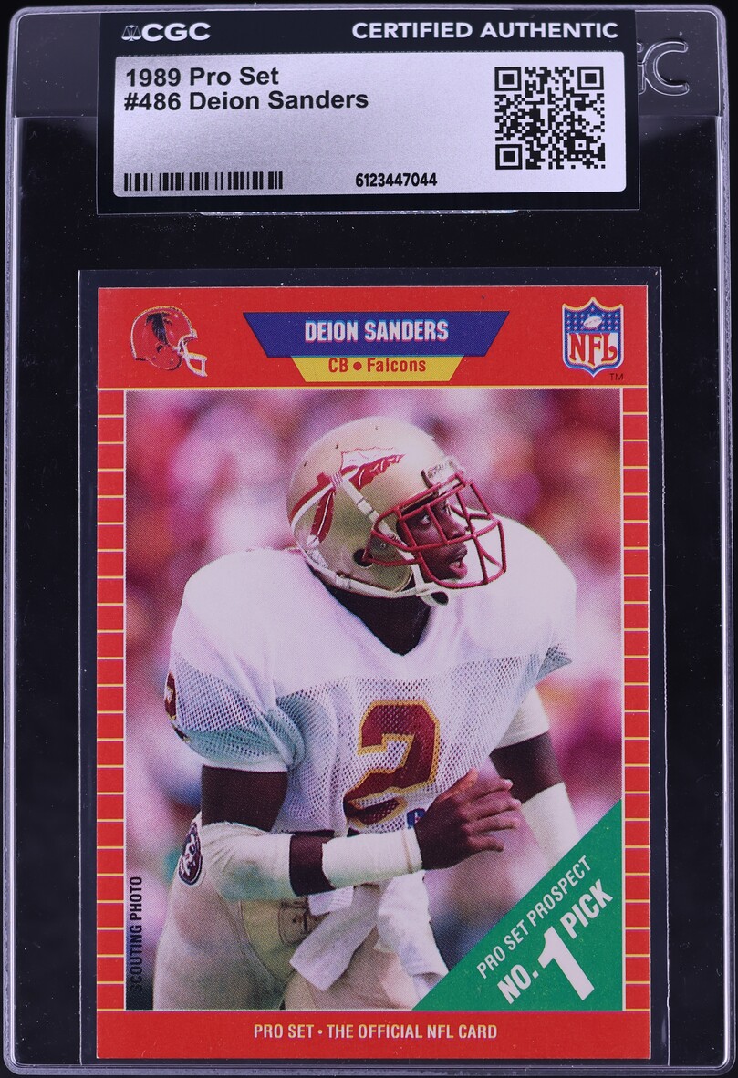 1989 Pro Set Football Deion Sanders ROOKIE #486 CGC AUTH
