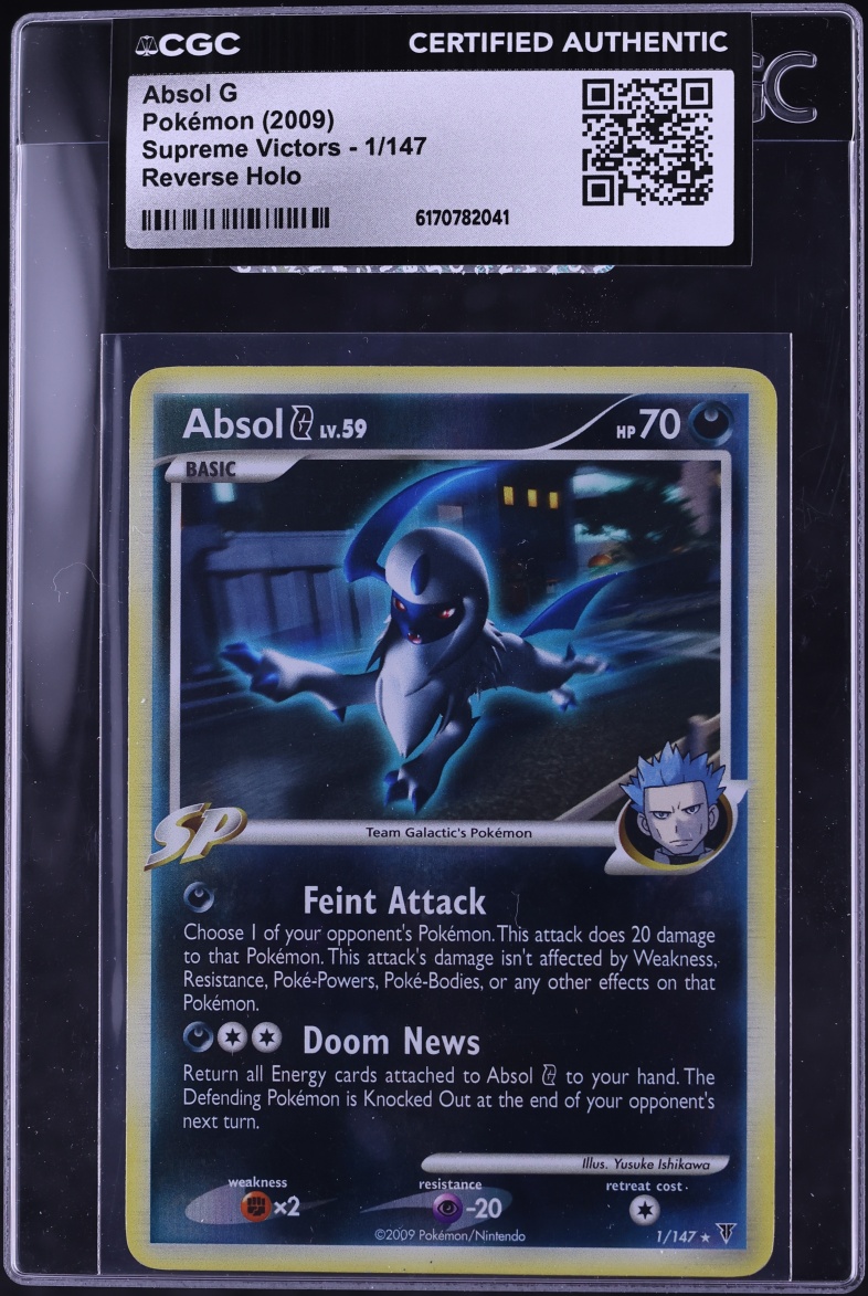 2009 Pokemon Supreme Victors Reverse Holo Absol G #1 CGC AUTH