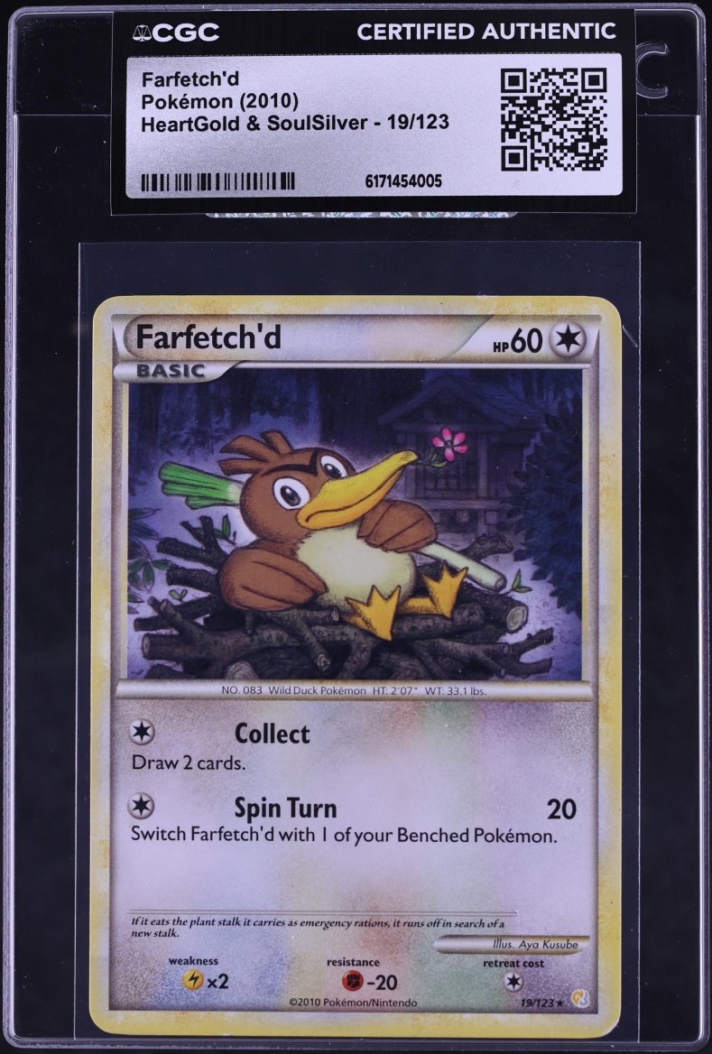 2010 Pokemon HeartGold & SoulSilver Farfetch'd #19 CGC AUTH