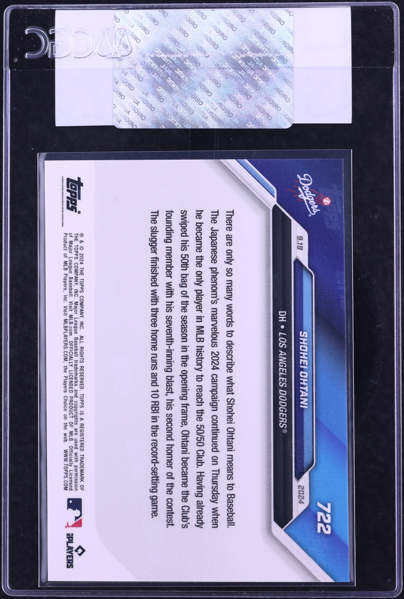 2024 Topps Now Shohei Ohtani #722 CGC AUTH