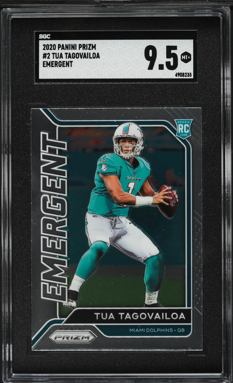 2020 Panini Prizm Emergent Tua Tagovailoa ROOKIE #2 SGC 9.5 MINT+