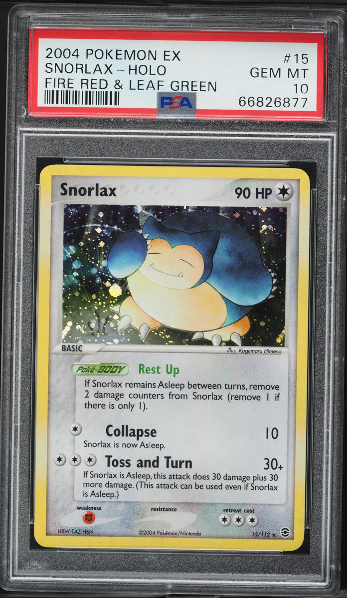 2004 Pokemon EX Fire Red Leaf Green Holo Snorlax #15 PSA 10 GEM MINT