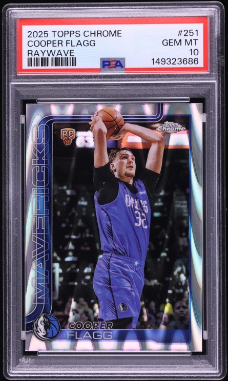 2025 Topps Chrome Raywave Refractor Cooper Flagg ROOKIE #251 PSA 10 GEM MINT