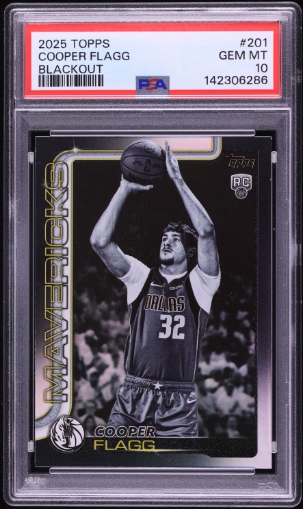 2025 Topps Blackout Cooper Flagg ROOKIE #201 PSA 10 GEM MINT