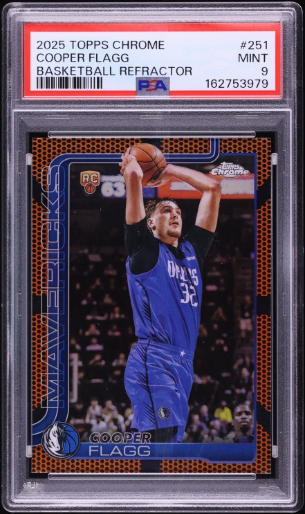 2025 Topps Chrome Basketball Refractor Cooper Flagg ROOKIE #251 PSA 9 MINT