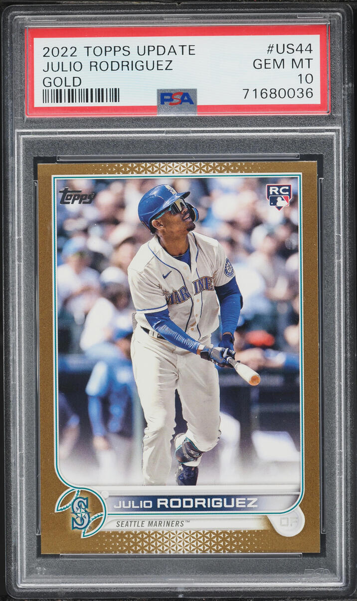 2022 Topps Update Gold Julio Rodriguez ROOKIE /2022 #US44 PSA 10 GEM MINT