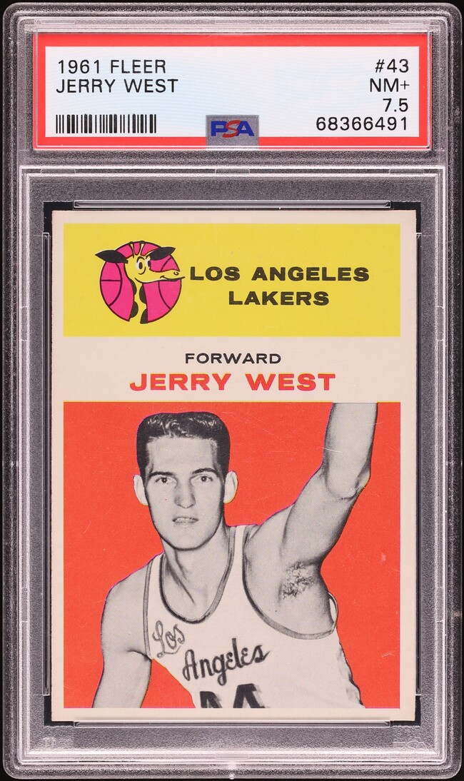 1961 Fleer Basketball Jerry West ROOKIE #43 PSA 7.5 NRMT+