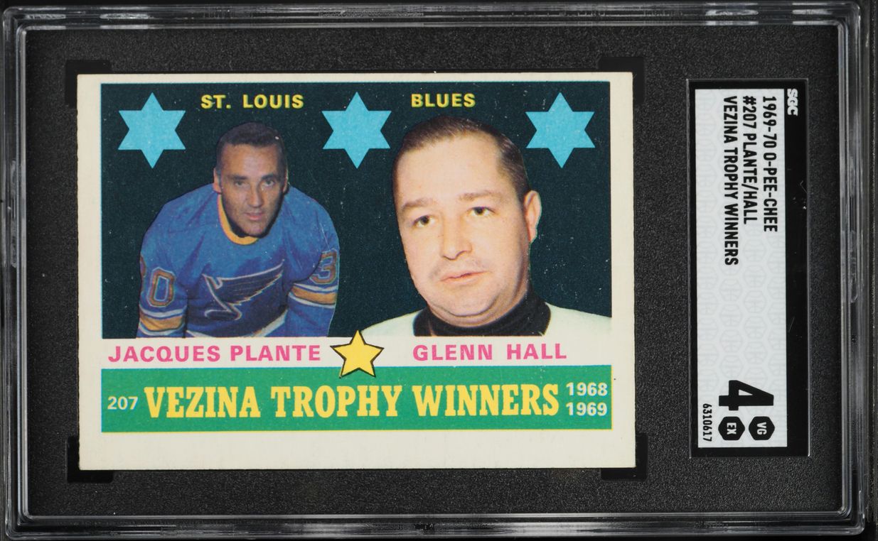 1969 O-Pee-Chee Hockey Jacques Plante Glenn Hall #207 SGC 4 VGEX