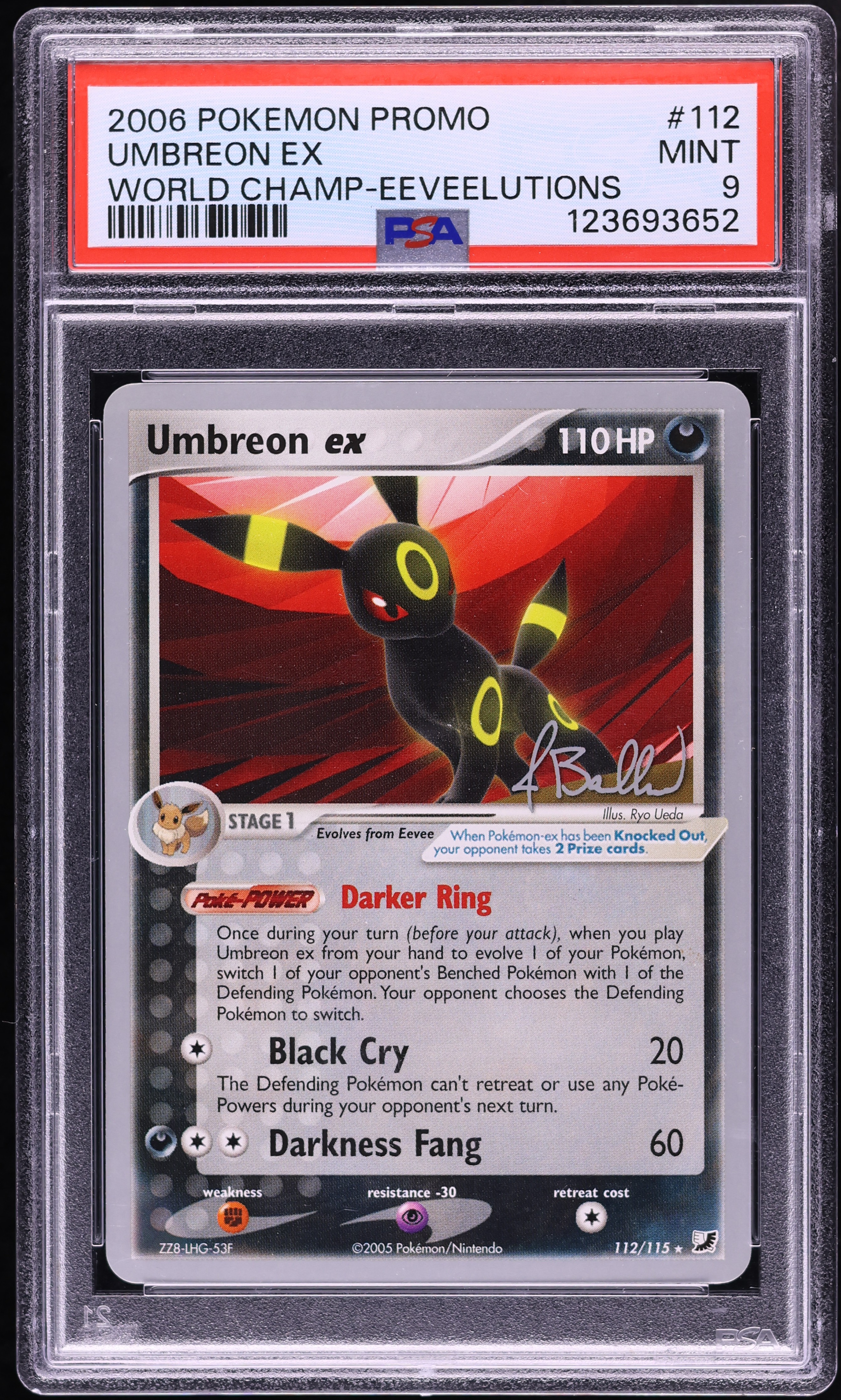 2006 Pokemon World Championships Promo Eeveelutions Umbreon ex #112 PSA 9 MINT