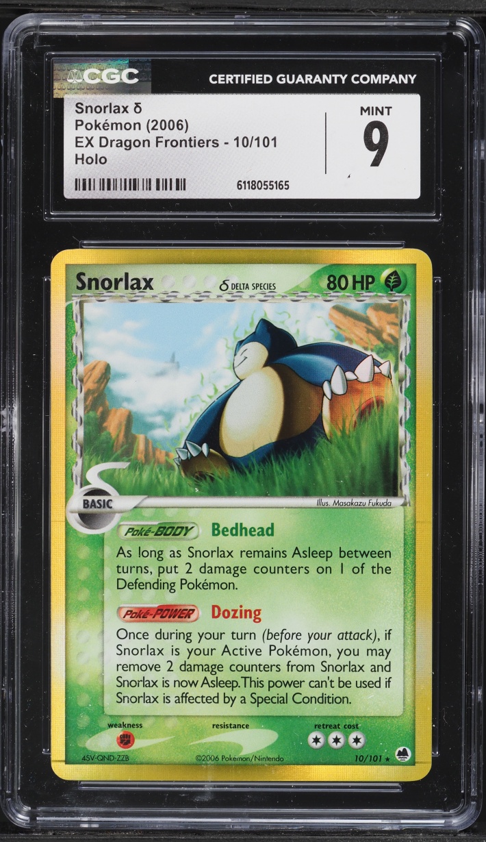 2006 Pokemon EX Dragon Frontiers Holo Snorlax #10 CGC 9 MINT